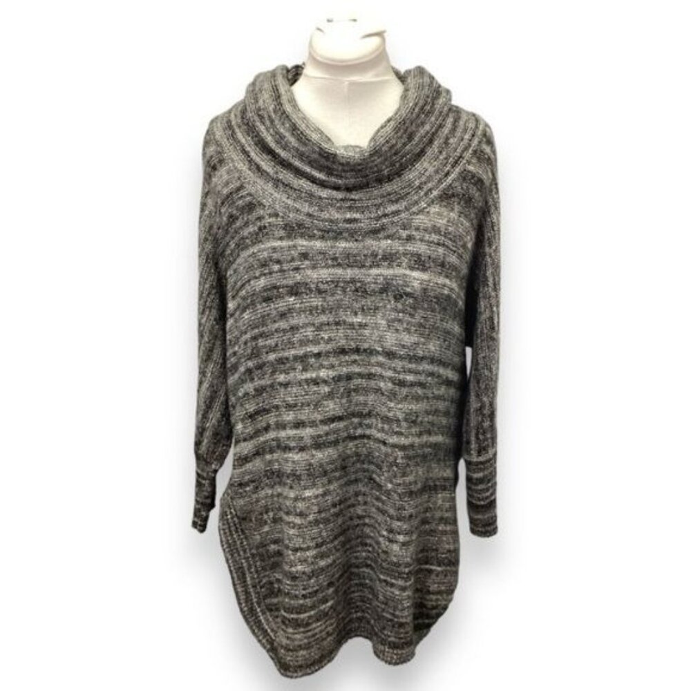 Thistle & Lavender Women’s Cowl Neck Tunic Sweater, Gray, size L